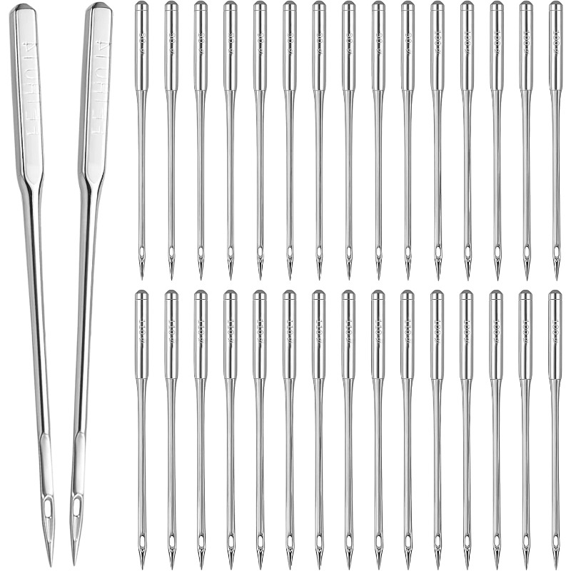 TEMU 30 Heavy-duty Sewing Machine Needles, Suitable For Thick Fabrics, Leather, Jeans, Canvas, And Embroidery—multiple Sizes: 110/18, 100/16, 90/14,