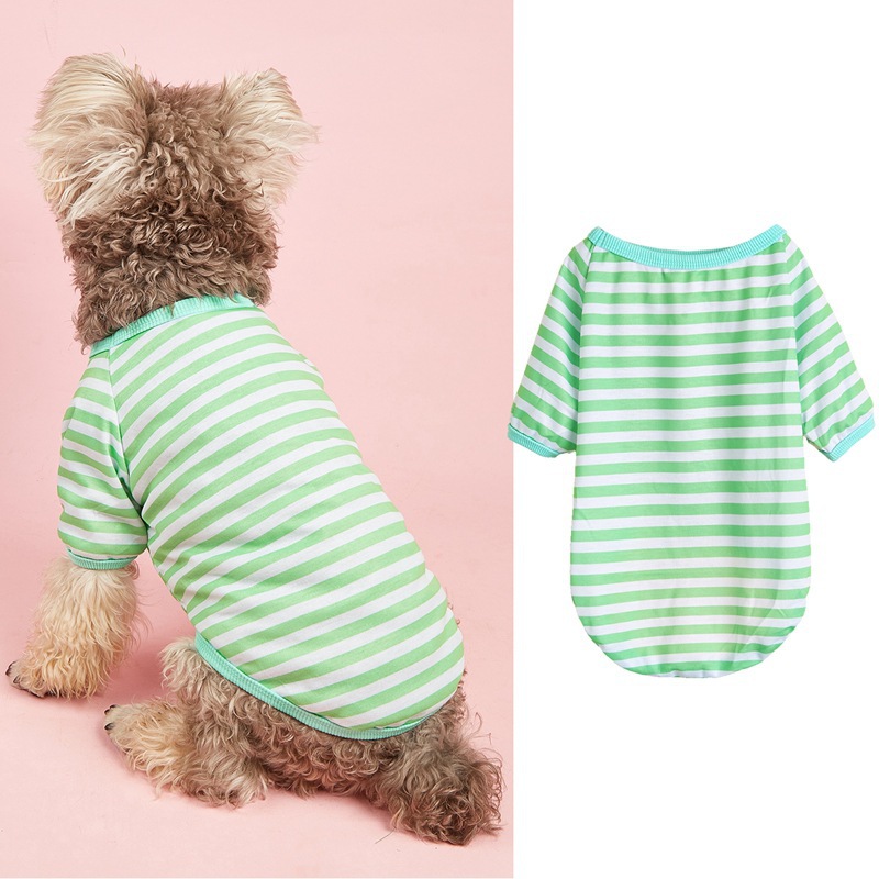 TEMU T-shirt pour chat, chien et animal de compagnie, col rond, rayé, printemps, été, nouvelle mode, col rond, ample, fin, rayé, bouledogue français,