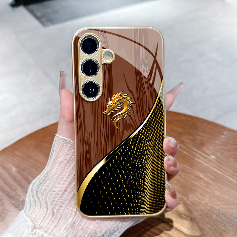 TEMU Phone Case - Wood Grain Pattern Glass Phone Case For Galaxy A05s/a13/a14/a15/a16/a23/a24/a25/a26/a32/a33/a34/a35/a36/a52/a53/a54/a55/a56/a73/s21