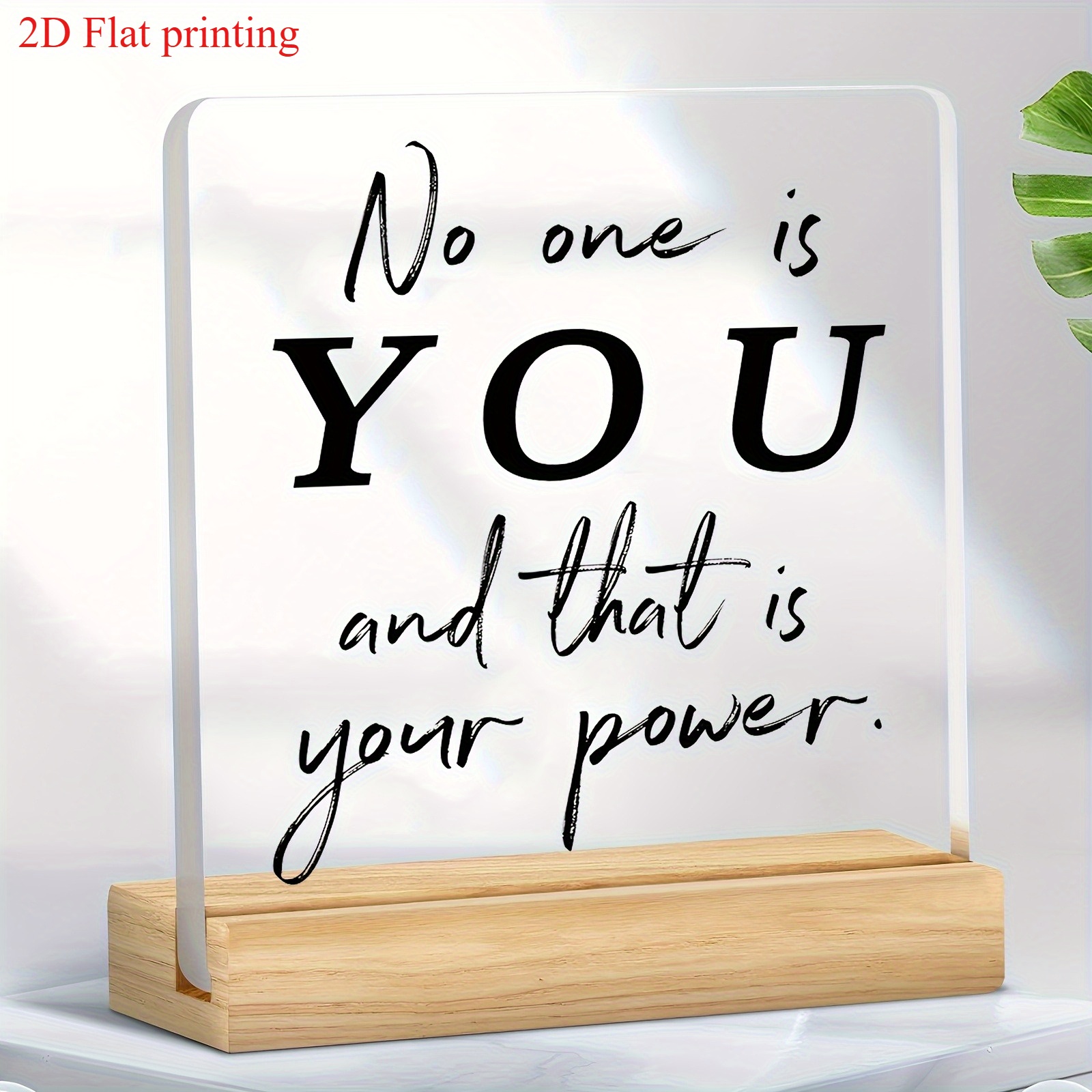 TEMU 2d Flat, " & Your Power" Acrylic Desk Decor - Inspirational Quote Sign For Office, Study Room, Home - Positive Energy Gift For Self-