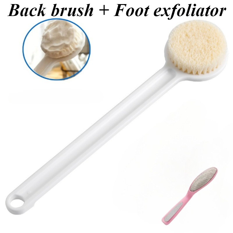 2pcs Body Cleansing Set with Back Scrubber and Foot Scrubber