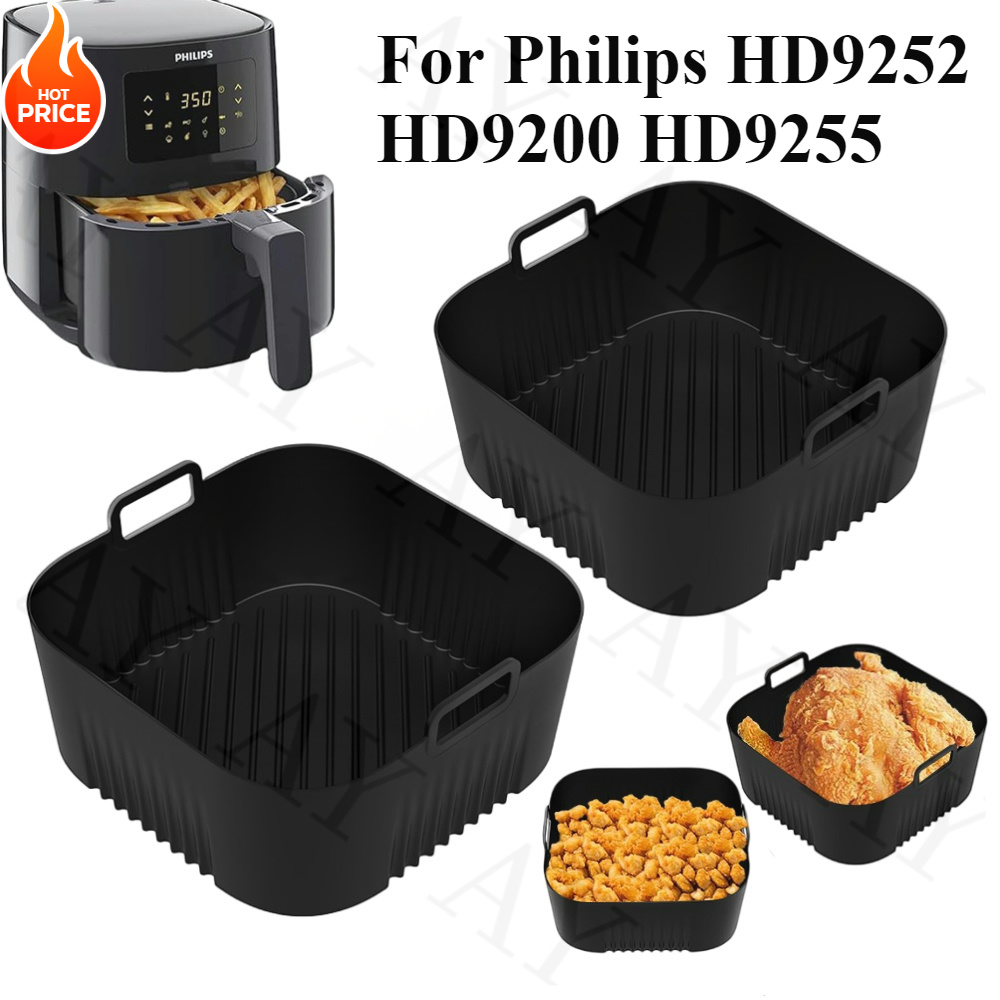 

Silicone Baking Trays For Air Fryers, Compatible With Philips Hd9252, Hd9200, And Hd9255 Models, Featuring A Surface For In Air Fryers, Ovens, And Microwaves.