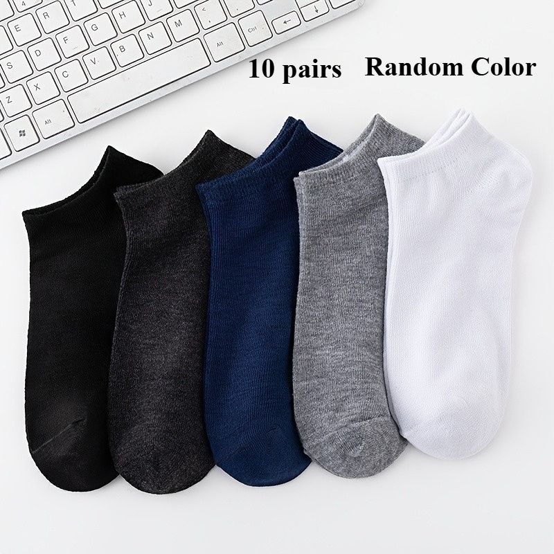 men's breathable moisture wicking boat socks solid color Temu