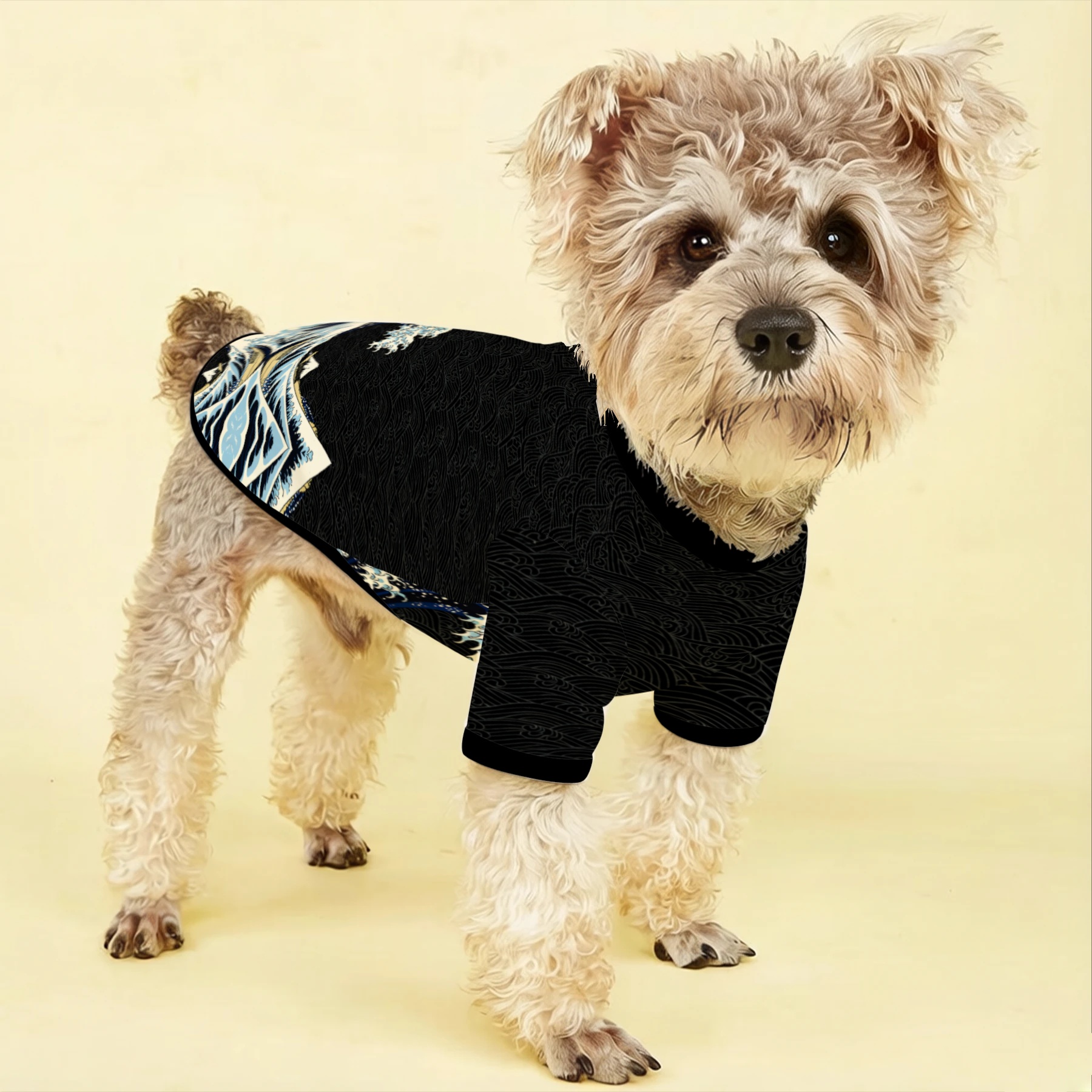 TEMU 【四季対応】ペット服 犬猫用 スウェットシャツ 小型～中型犬用 波プリント ペットスウェット 普段使いに 犬猫に