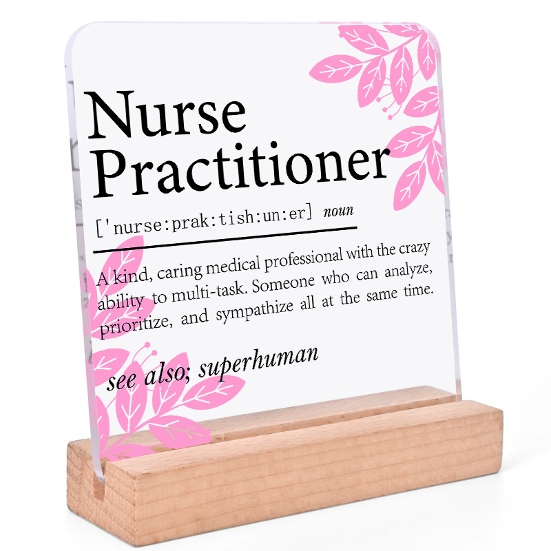 

1pc Nurse Practitioner Wooden Stand - English Decor, Multipurpose , For