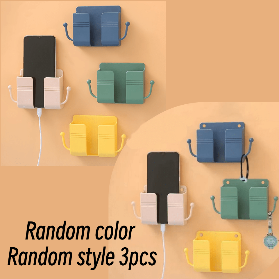 TEMU 3pcs Étagère de rangement murale multifonctionnelle auto-adhésive, couleur et style aléatoires et colorés, étagère suspendue de chevet, support