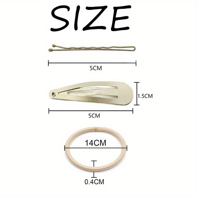 hair clip set 102   set braided hair clips for women bobby pins 60pcs   elastics ties 30pcs snap hair clips 12pcs blonde Product details 8
