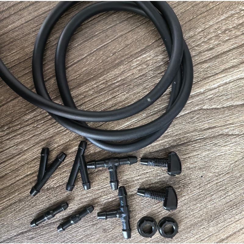 TEMU 11pcs Car Windshield Wiper Nozzle Kit With 78.74 Inches And 39.3 Inches Hoses, 6 Connectors And Double-hole Nozzles