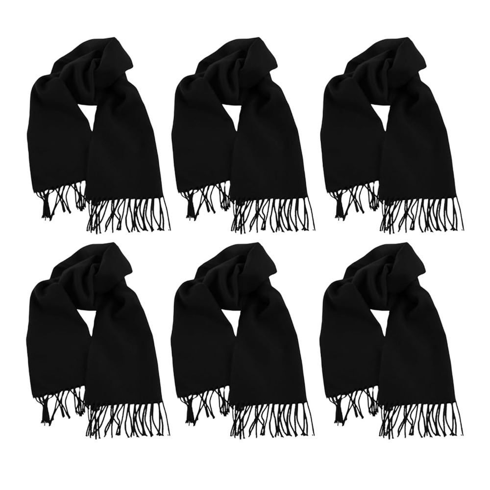 Image of 6 Pack Fleece Winter Scarves, Warm Winter Scarf Bulk Wholesale For Unisex Men Women Christmas,new Year