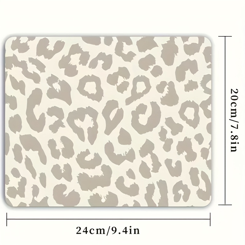 1pc Fashionable Light Grey Leopard Print Mouse Pad, Anti-slip, Durable, Thickened 3mm Design, Y , Suitable For Office Work And Gaming, Perfect Gift For Students And Office Workers
