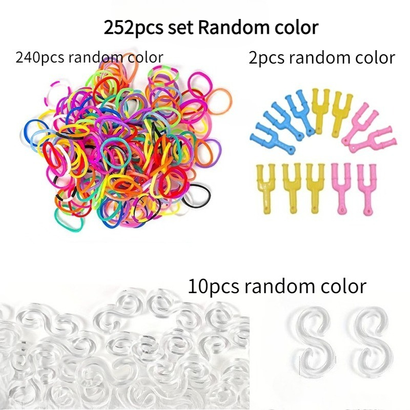TEMU Set da 252 pezzi con connettori per elastici in gomma colorata di plastica, connettori per gioielli in plastica per di braccialetti fai da te e