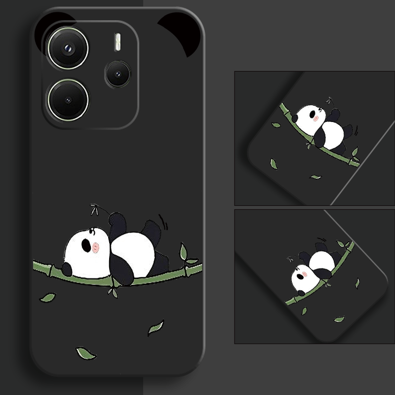 TEMU Phone Case - Suitable For Xiaomi Redmi Note 14/14 Pro/14 Pro+ Phone Case Eur Version 4g/5g Lying Flat Bamboo Full Coverage Lens Black Anti-drop