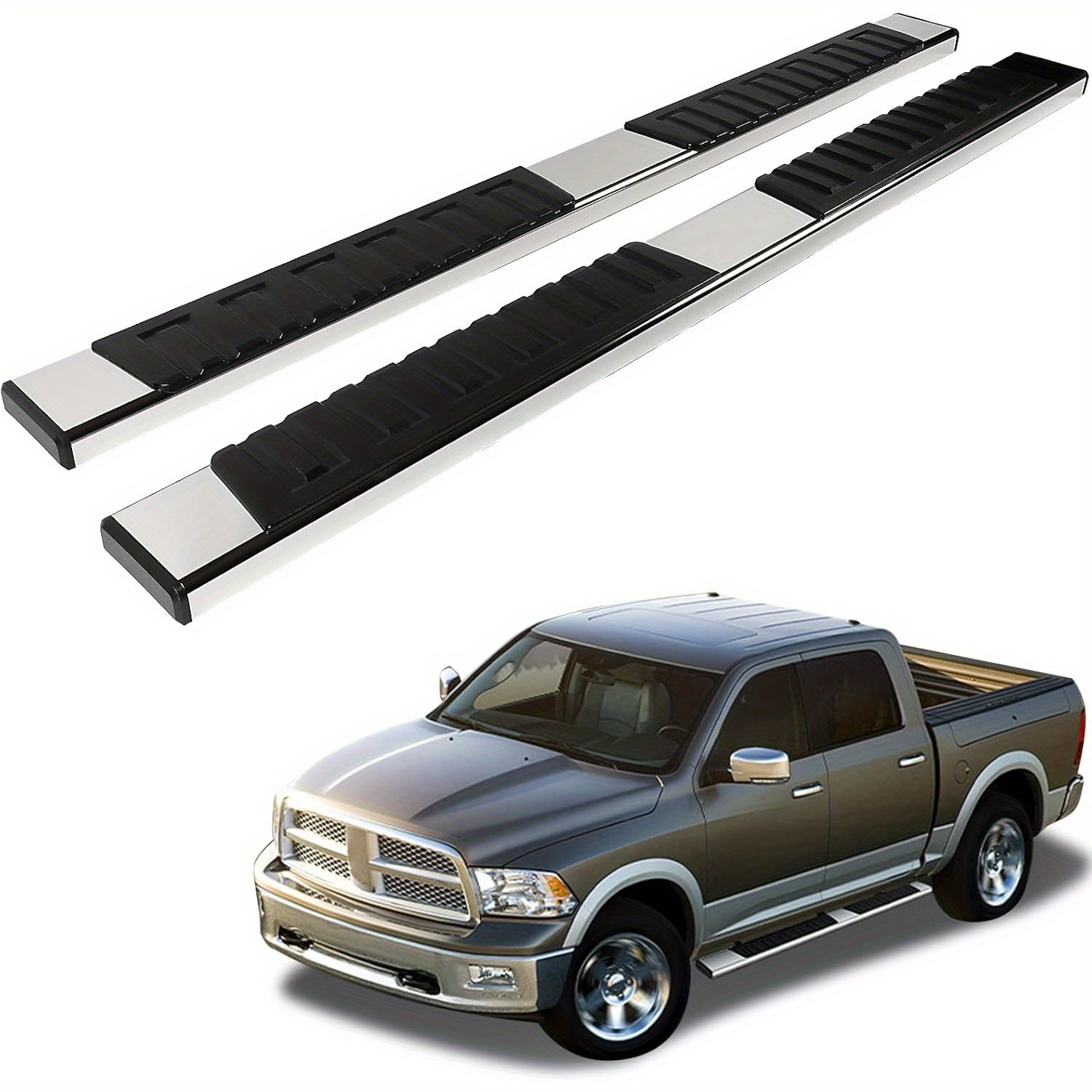 Running Boards Compatible With 2009-2018 Dodge Ram 1500 Crew Cab, 2019