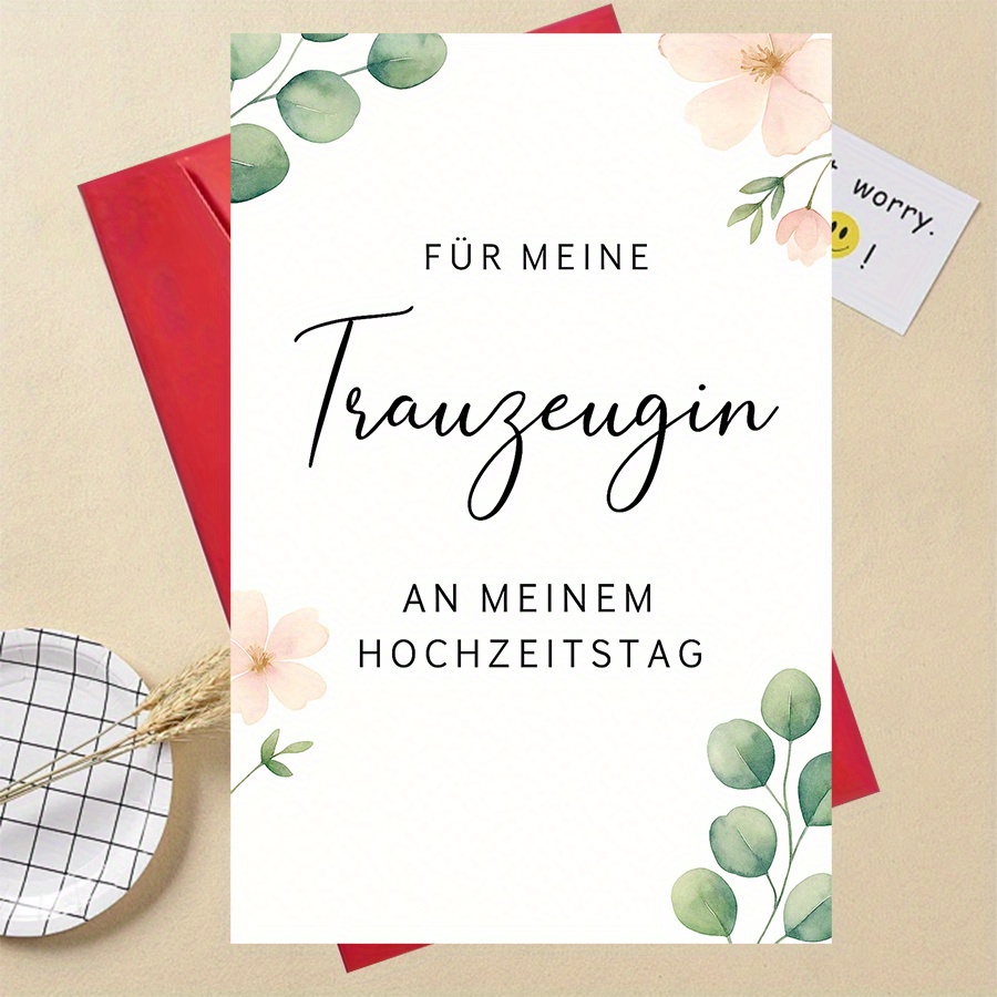 E-shop Lustiges Geschenk für die Brautjungfer an meinem Hochzeitstag - Elegante Blumenkarte für den besonderen Anlass