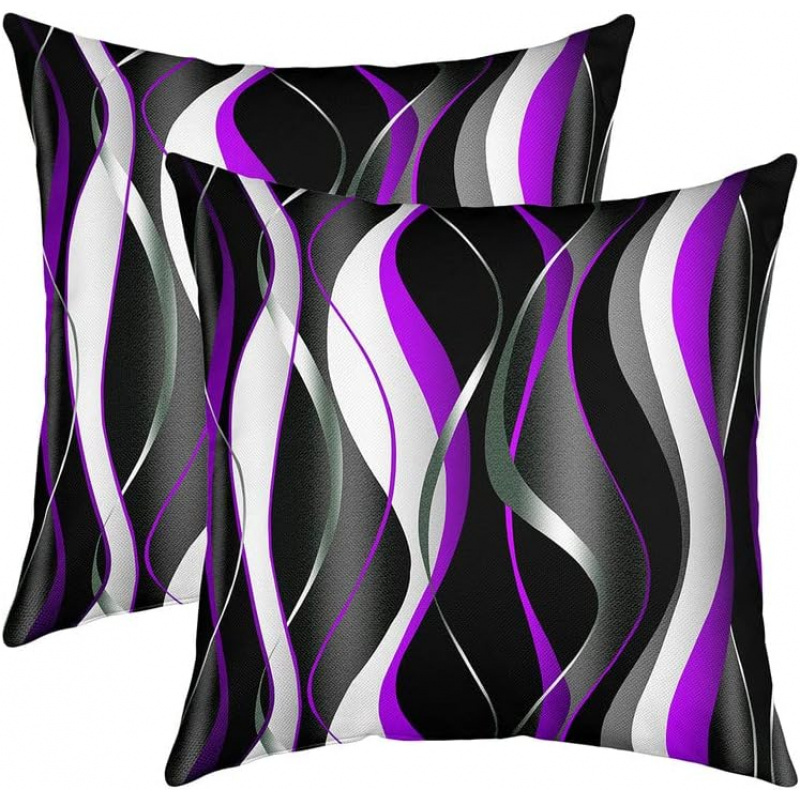 

2- , 18x18 , Purple , Zippered Polyester For , , Sofa, Armchair -