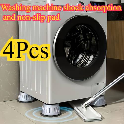 4pcs heavy duty washing machine noise reducing non slip pads washing machine shock absorbing feet multi functional storage rack base non slip and noise reducing plastic base refrigerator feet quiet and stable for household