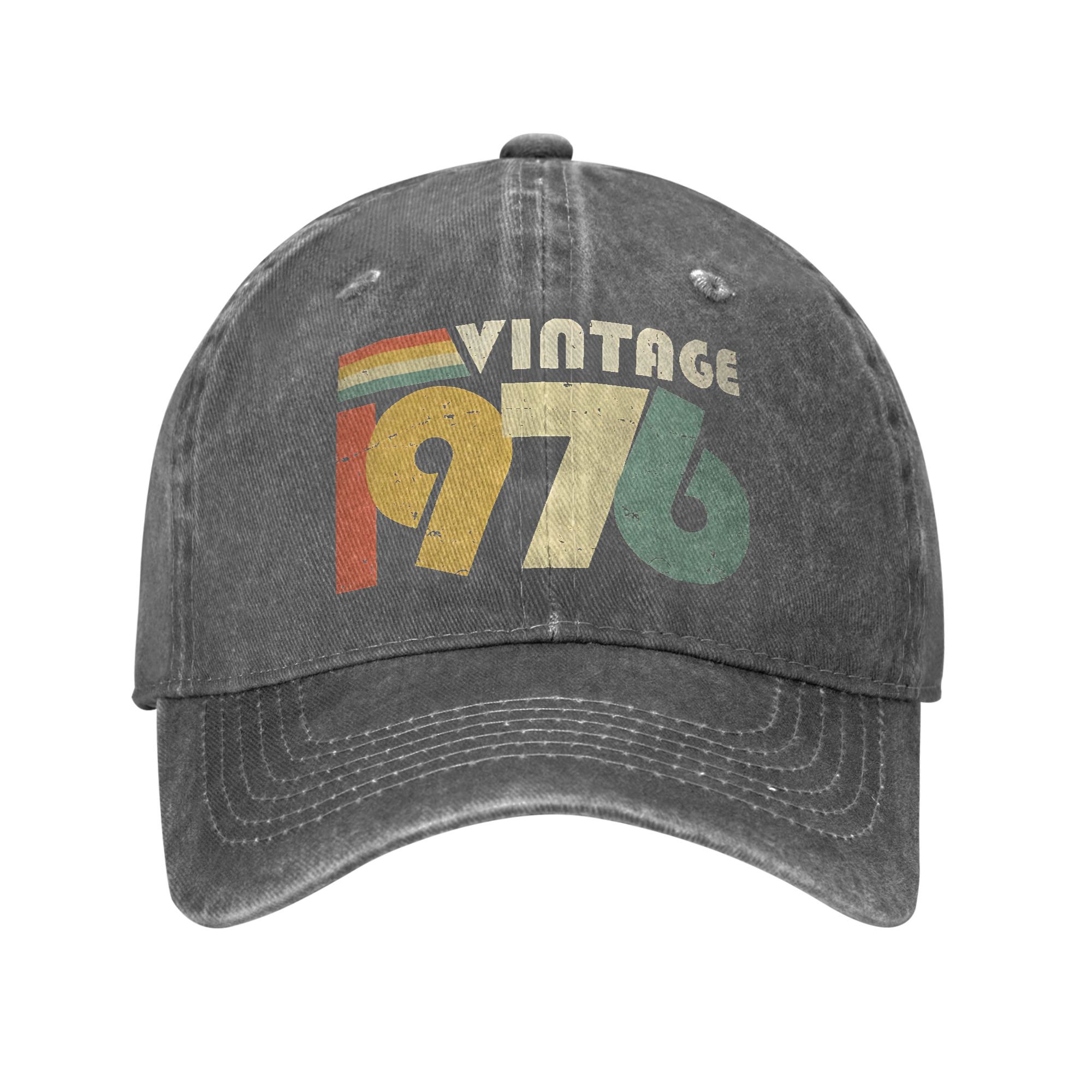 TEMU Gorra de béisbol vintage 1976, regalo de 50 aniversario, con de 50 años, gorras hip hop para hombres adultos, gorras de béisbol divertidas para