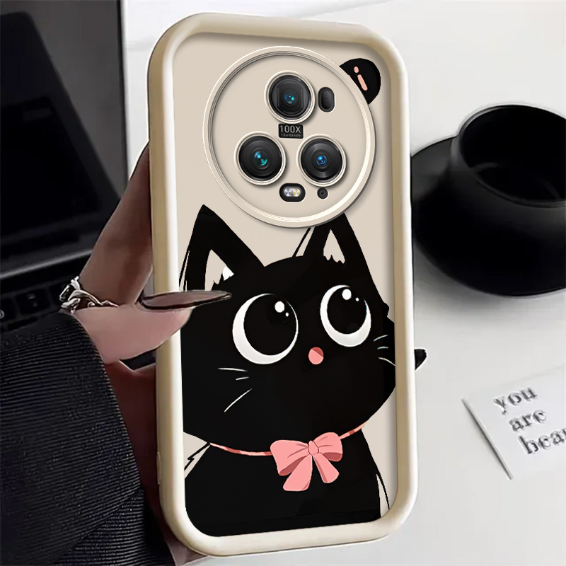 TEMU Phone Case: Cute Black Cat Cartoon Phone Case| Suitable Magic 5 Pro/ Pro/magic6 Pro/magic 7 Lite