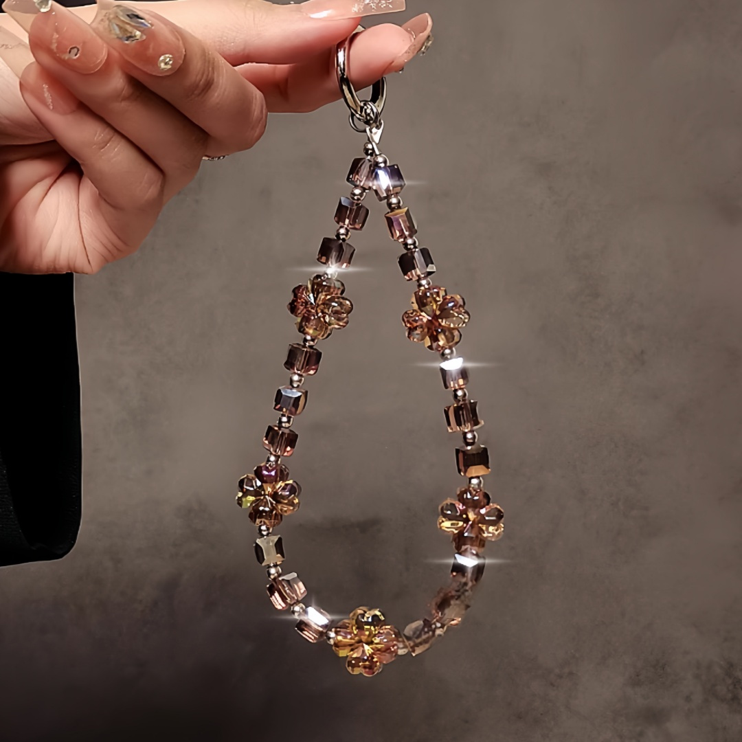 Image of And Creative High End Beaded Handheld Chain, Wrist Short Hanging Rope, Phone Case, Car Keychain, Bag Pendant, Female , Universal Clip