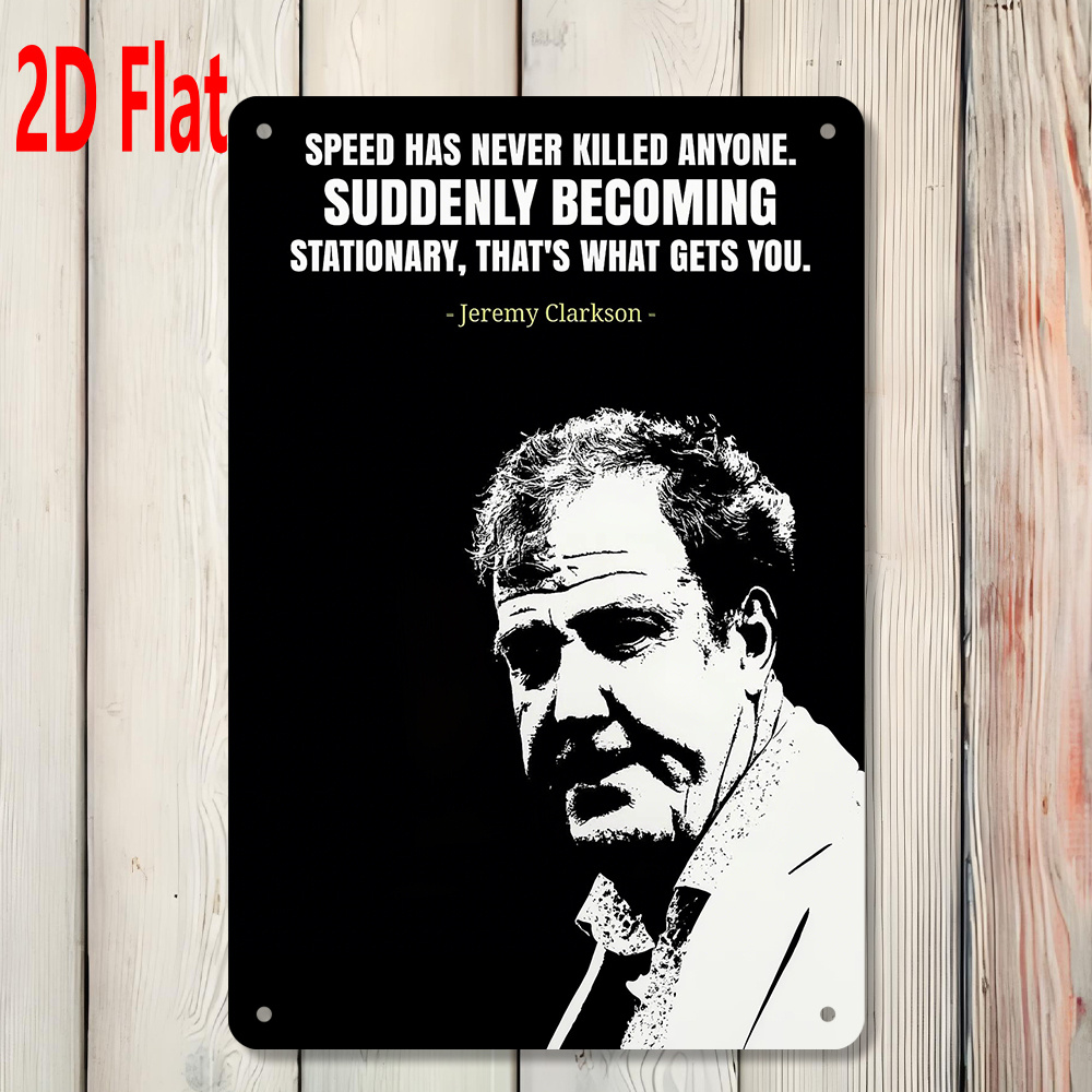 TEMU 2d Flat, 2d/flat, 1pc, A Black And White Portrait Design Featuring A Quote From , 20x30cm Outdoor Sign, Wall Decoration Plaque, Study And Dining