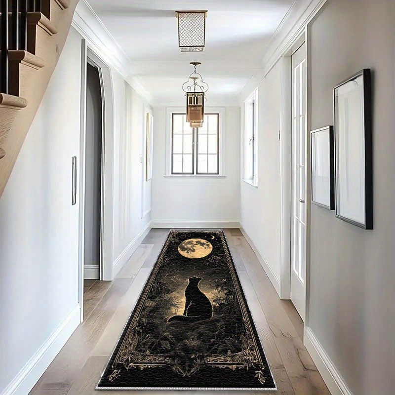 TEMU A Velvet Runner Rug With A Gothic Style Pattern, Suitable For , Corridors, Stairs, Bedrooms, Bedside, Laundry Rooms, Kitchens, Etc. Lightweight,