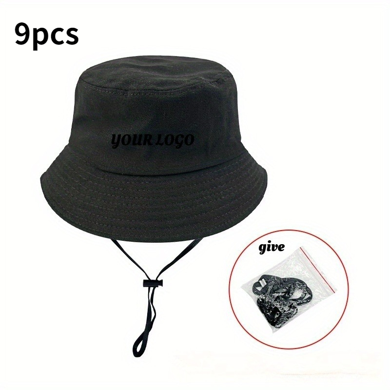 TEMU 9 Shipping Customizable Pattern Logo Big Head Fisherman Hats For Men And Women, Size 60-63cm/23.62-24.8in, Adjustable Drawstring For Larger