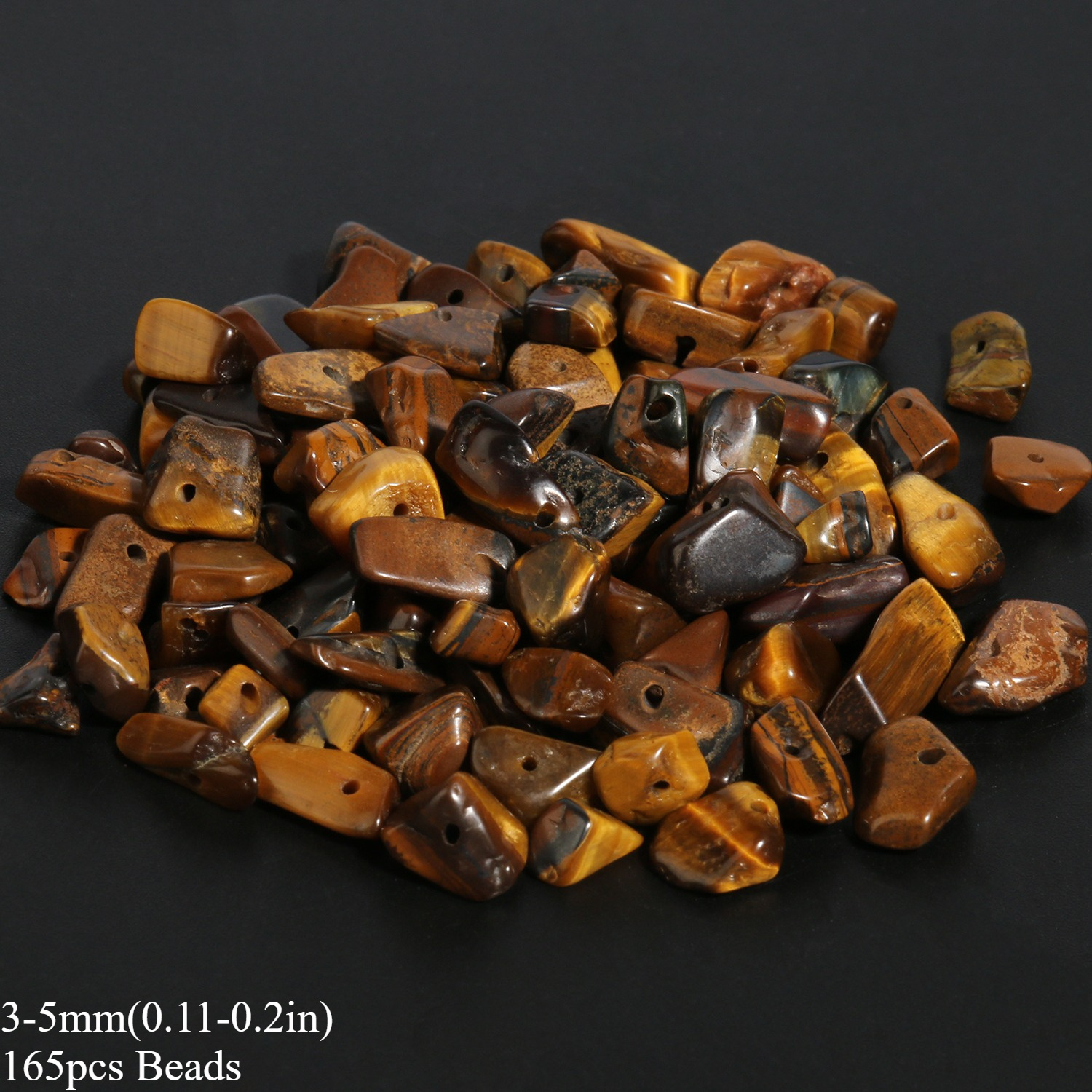 3-5/ 5-8mm Natural Stone Tiger Eye Exquisite Irregular Crushed Loose Spacer Beads For Charm Jewelry Making Bracelet Necklace Additions, For Christmas Gift, Handmade Craft Supplies