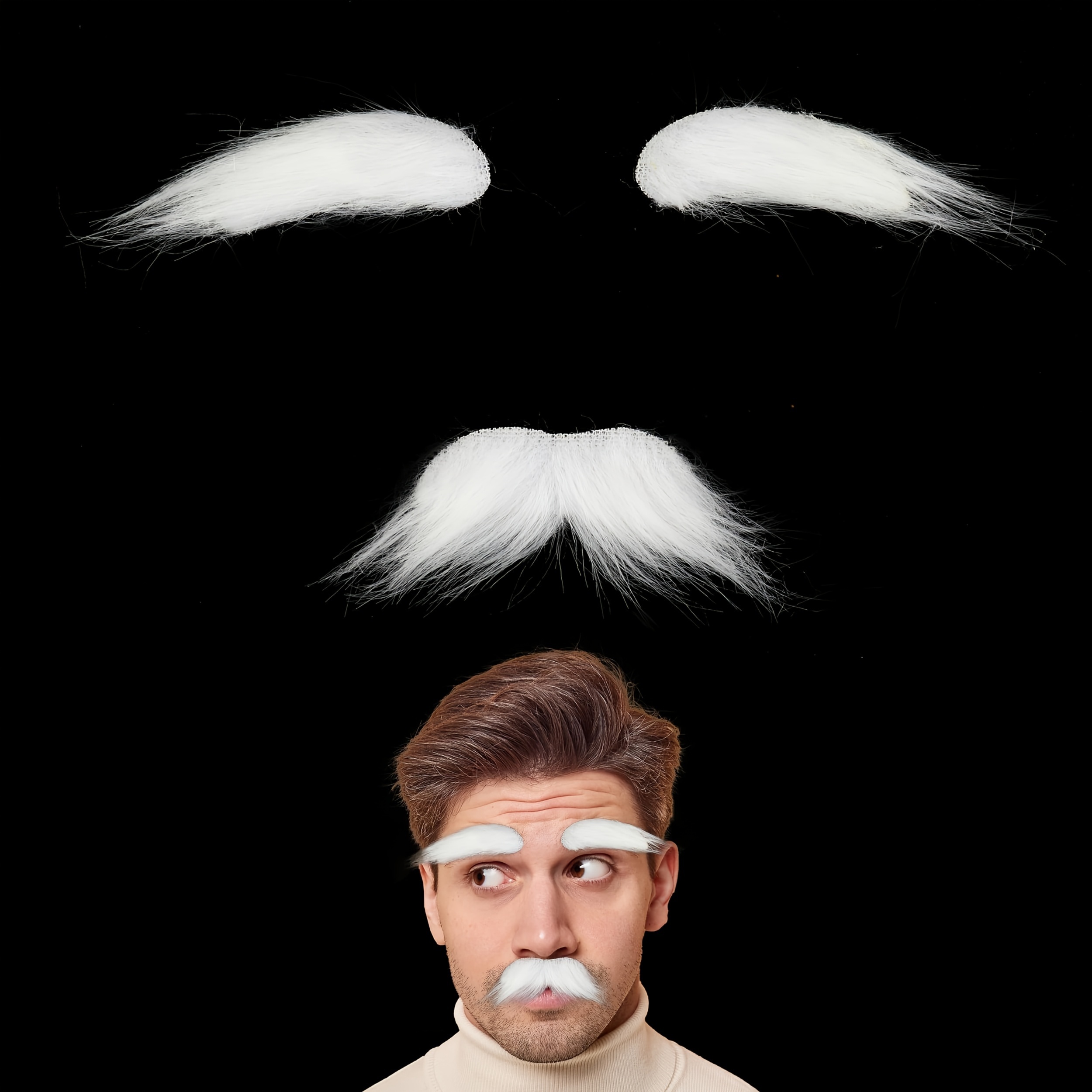 TEMU Fake Mustache Decoration, Grandpa Beard And Eyebrow Set, And Santa Claus Mustache