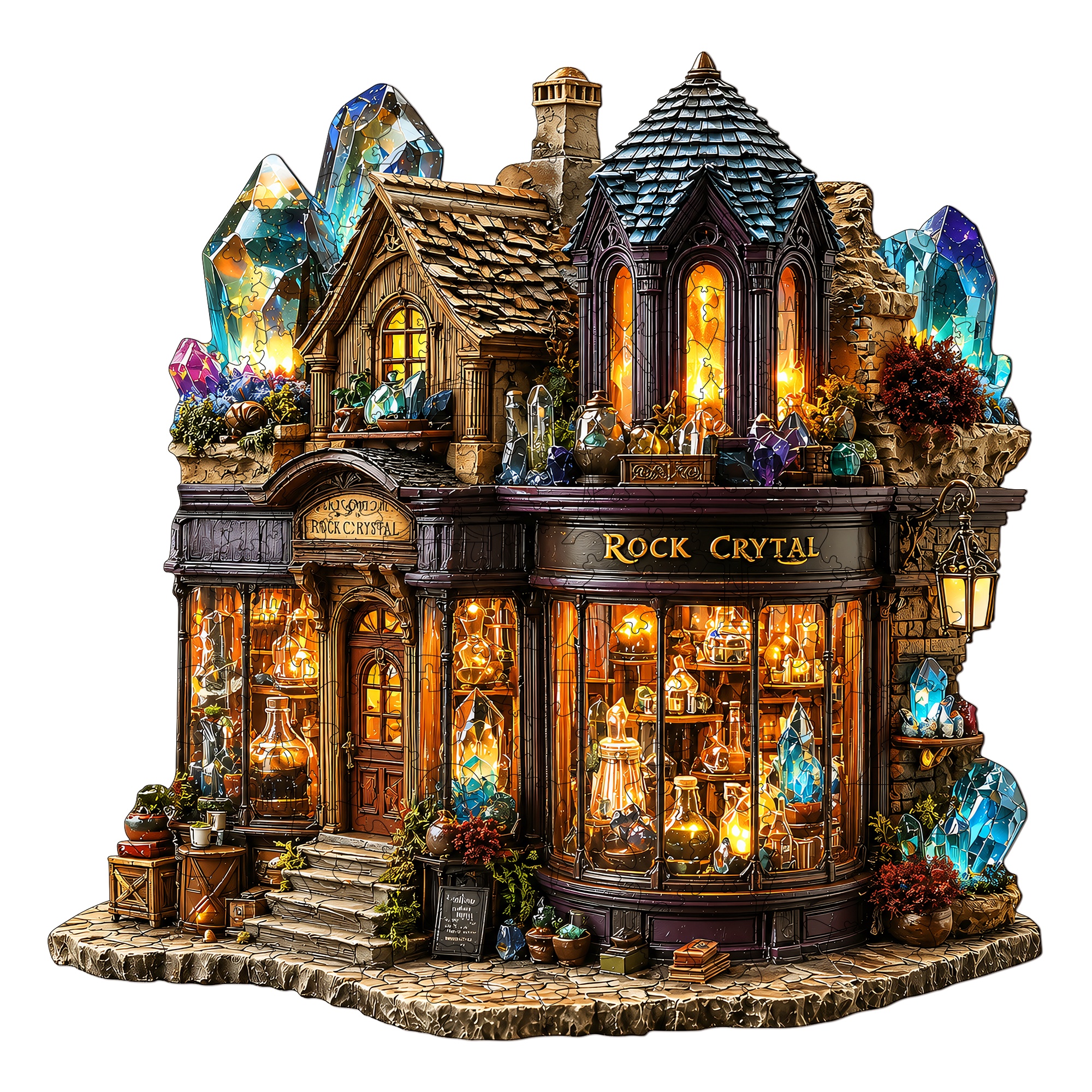 Rustic Crystal Shop Wooden Jigsaw Puzzle, Gift for Kids