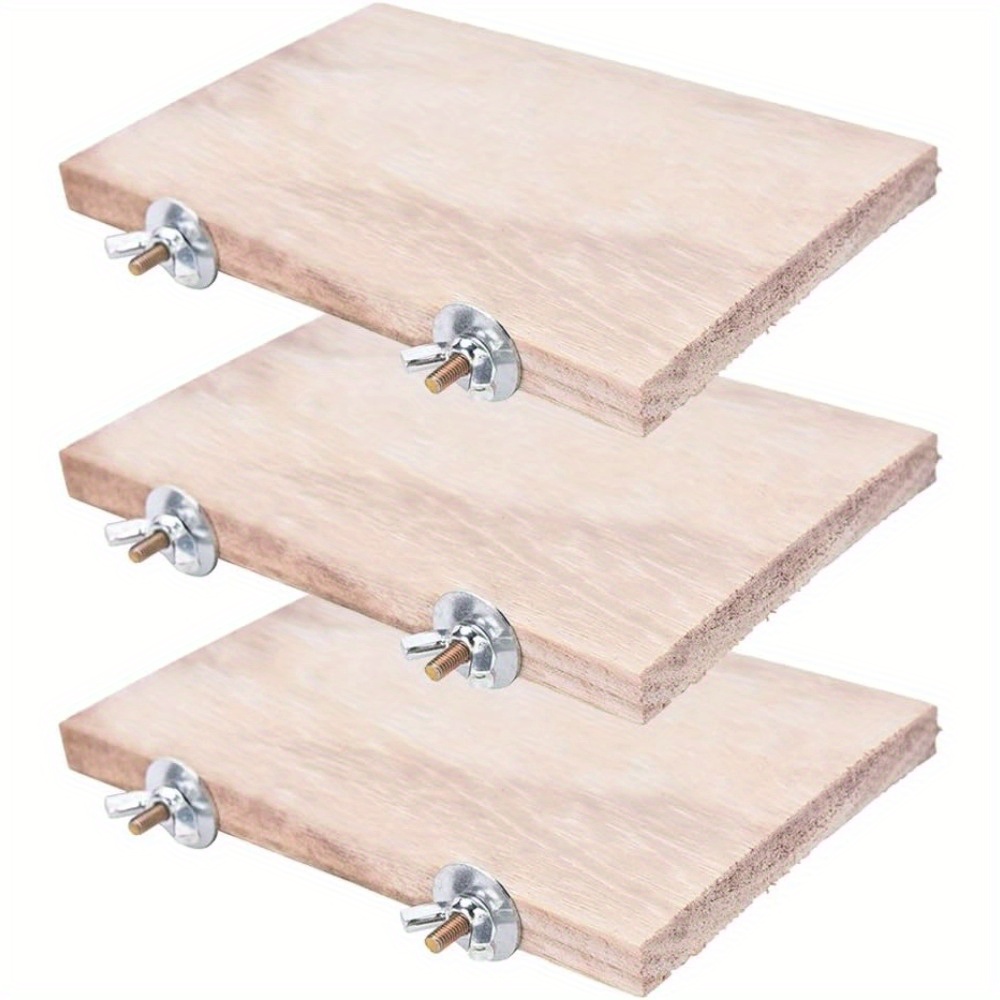 Set Of 3 Wooden Platforms For Parrot Cages, Designed As Perches For Budgies And Parakeets