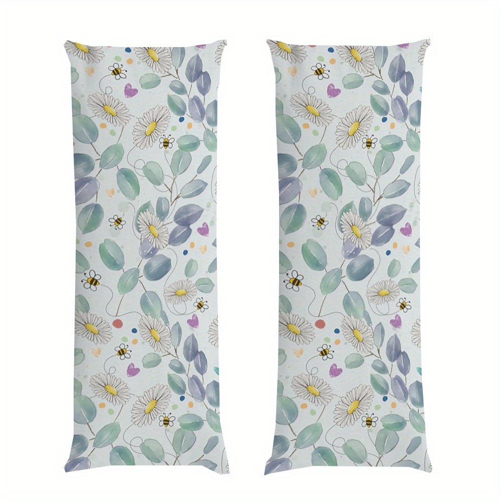 TEMU 1pc Extended Body Pillow Suitable For Back, Side & Stomach Sleepers - Full-body Support Design With Machine Washable Cover, Zippered Cover For