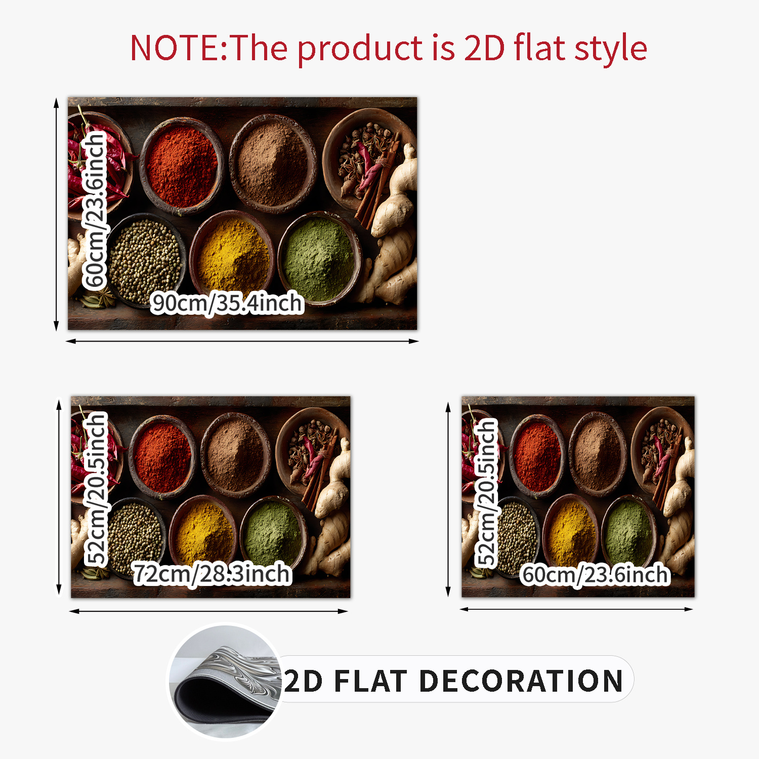 TEMU 2D Platte Decoratieve Kruiden, Kom- en Groenteplaat Beschermmat - Ontworpen voor Gas-/Elektrische Fornuizen en Wasmachines. Deze Decoratieve