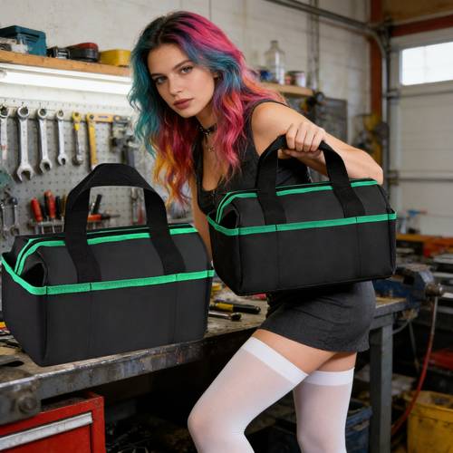 organizador de bolsa de herramientas versión (35.81 cm) - herramientas no incluidas, de herramientas de 14.1 pulgadas, diseño multicompartimento y con bolsillos, cierre de cremallera - engrosada, para electricistas, plomeros, reparaciones , renovación