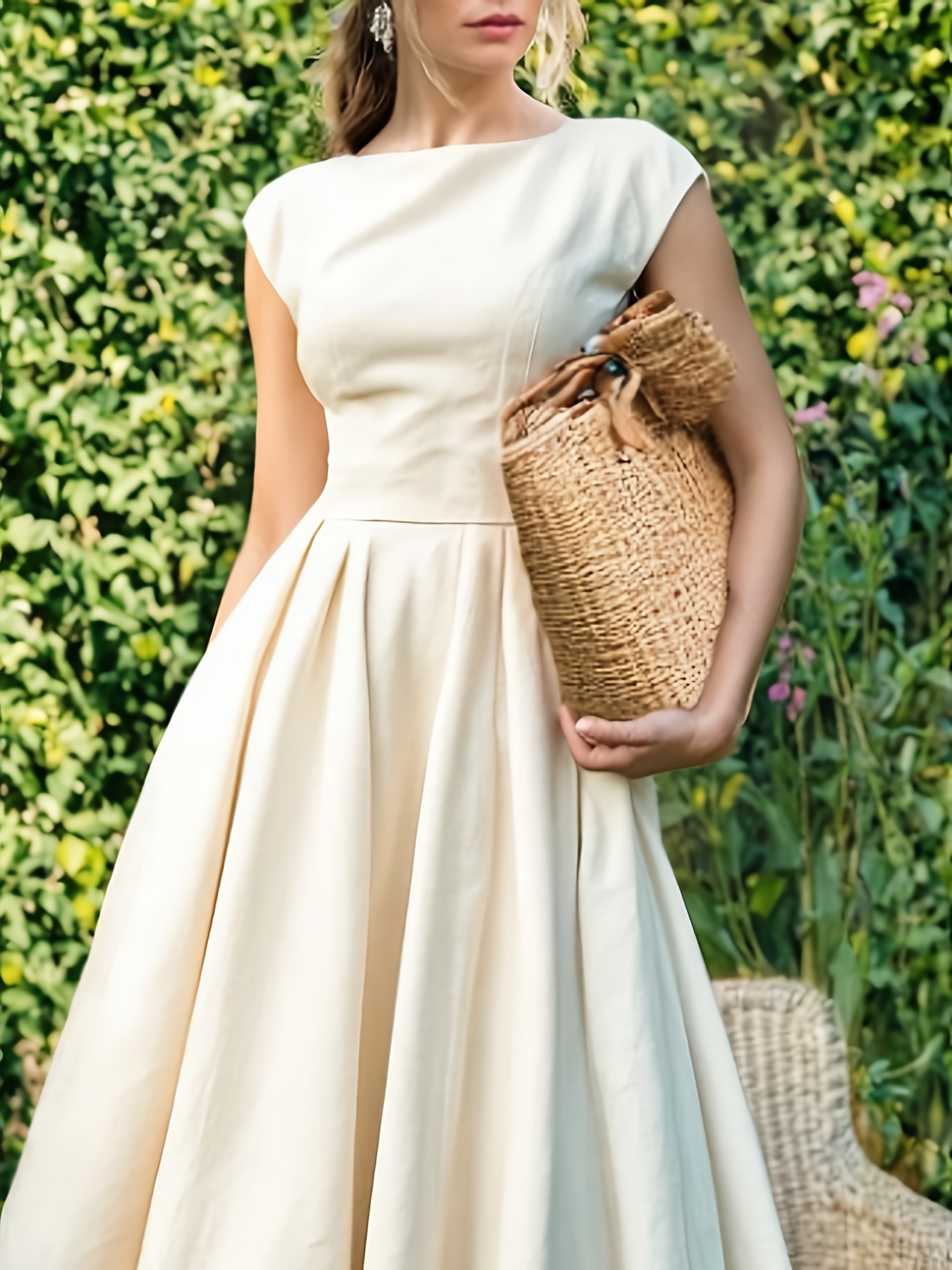 white christmas dresses Flutter-Sleeve Long Formal Prom Dress main image 1