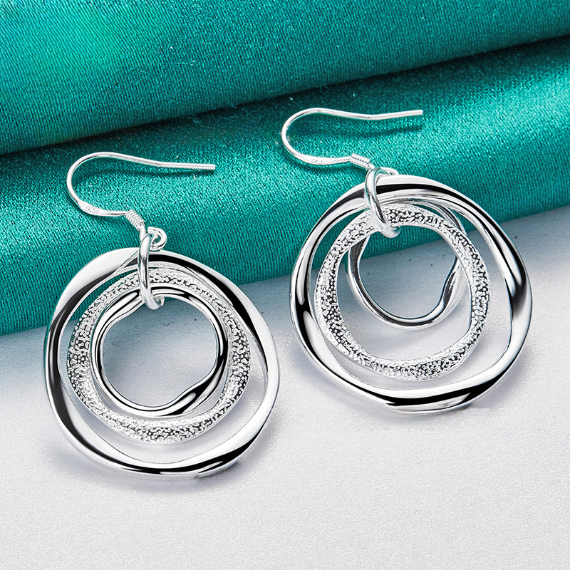 

1 Pair S925 Silver Plated - Geometric Earrings - Stylish Elegant Style Jewelry - Women's Trend Gift