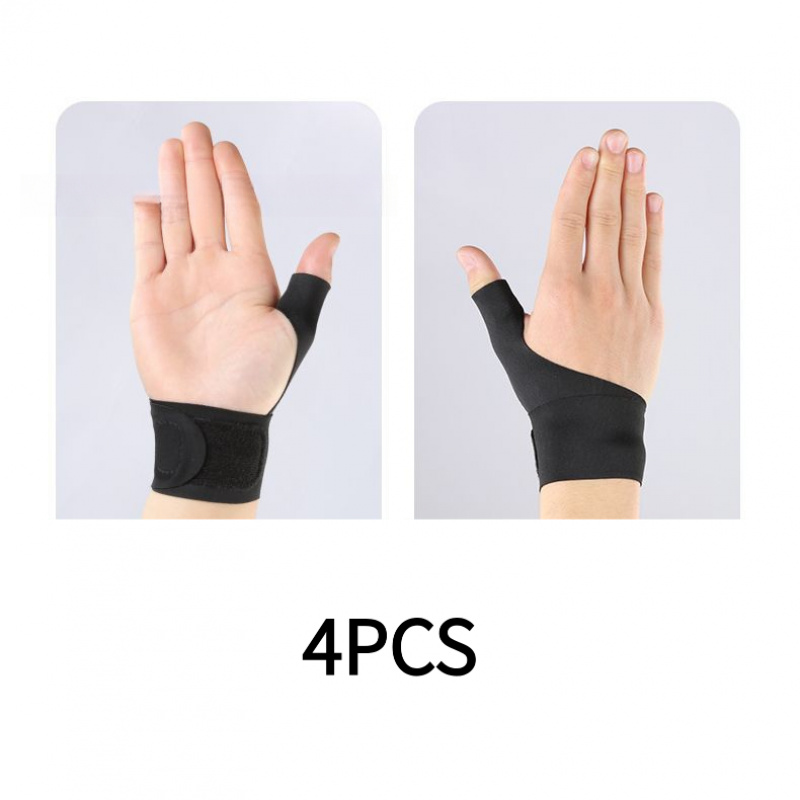 TEMU 2026 New 4 Pack Unisex Adjustable Wrist& Thumb Brace, Breathable Mesh Design, Soft Stabilizing Support For Thumb Discomfort, & Trigger Finger ,