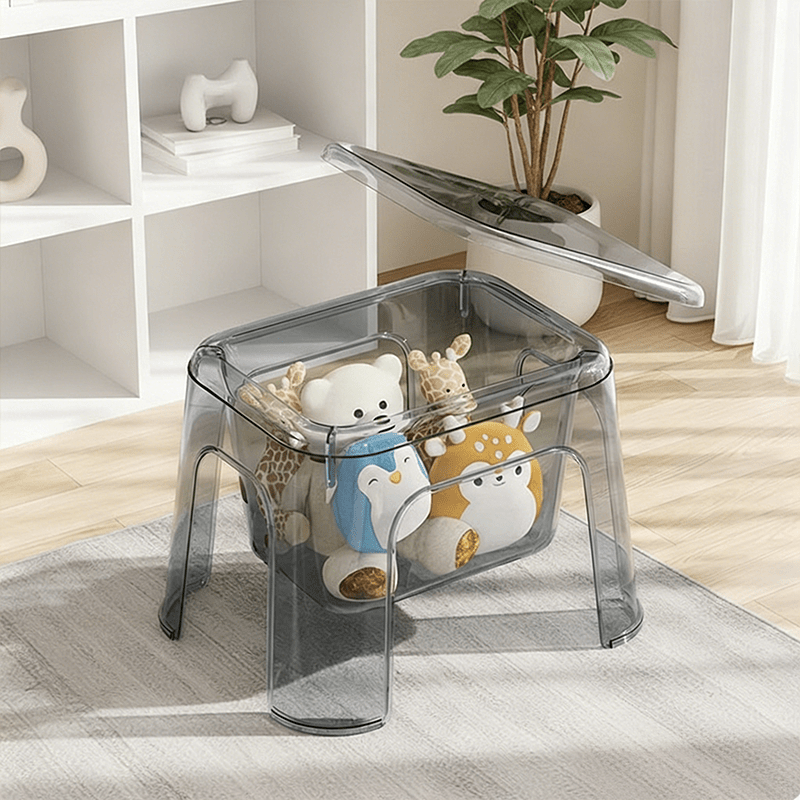 transparent shoe changing step stool hollow storage waterproof sturdy and durable multipurpose footstool simple household step stool suitable for living room bedroom bathroom laundry room garage bedside non slip step stool Product details 10