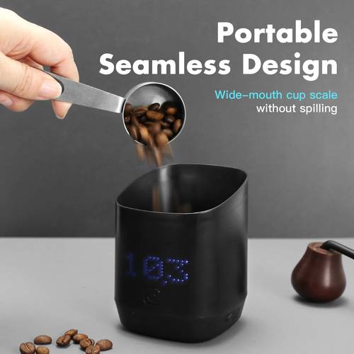 varebillede 500g/0,1g kaffedoseringskop digital vægt displaybakke præcis vægt målekop køkken barista værktøj espresso tilbehør indbygget genopladeligt batteri
