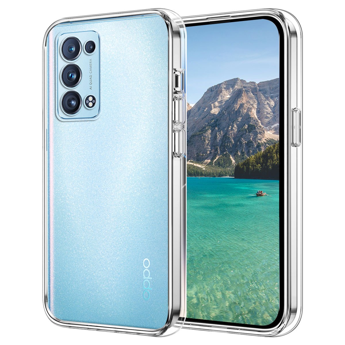 TEMU Phone Case: For Oppo Reno6 Pro Case, Flexible Shockproof Mobile Phone Protective Case, Transparent, Protection, Anti-scratching Rear Case, Clear