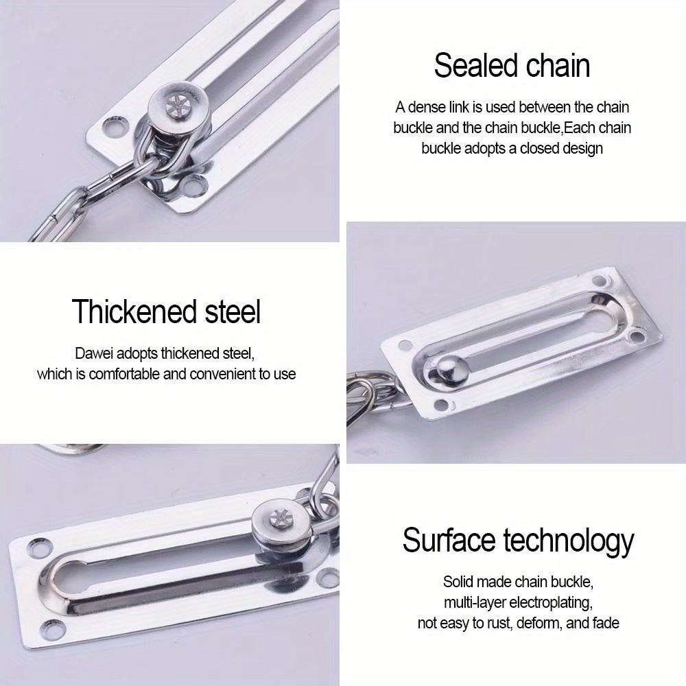 3pcs Stainless Steel Door Chain Lock Guard