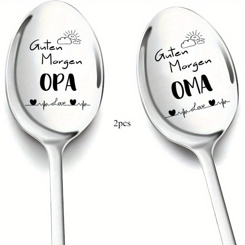 E-shop Opa Oma Geburtstagsgeschenk 2-teiliges Set gravierter Löffel Opa Oma Geburtstags- Ostergeschenk Löffel Opa Oma Geburtstagsgeschenk Löffel
