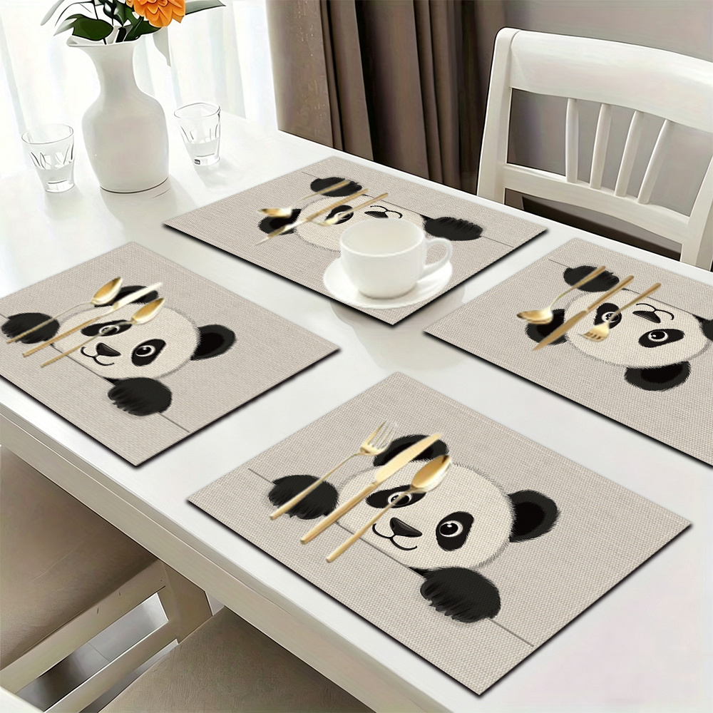 Cute Panda Patterned Placemats For Festive Dining Table Decor_voghion.com
