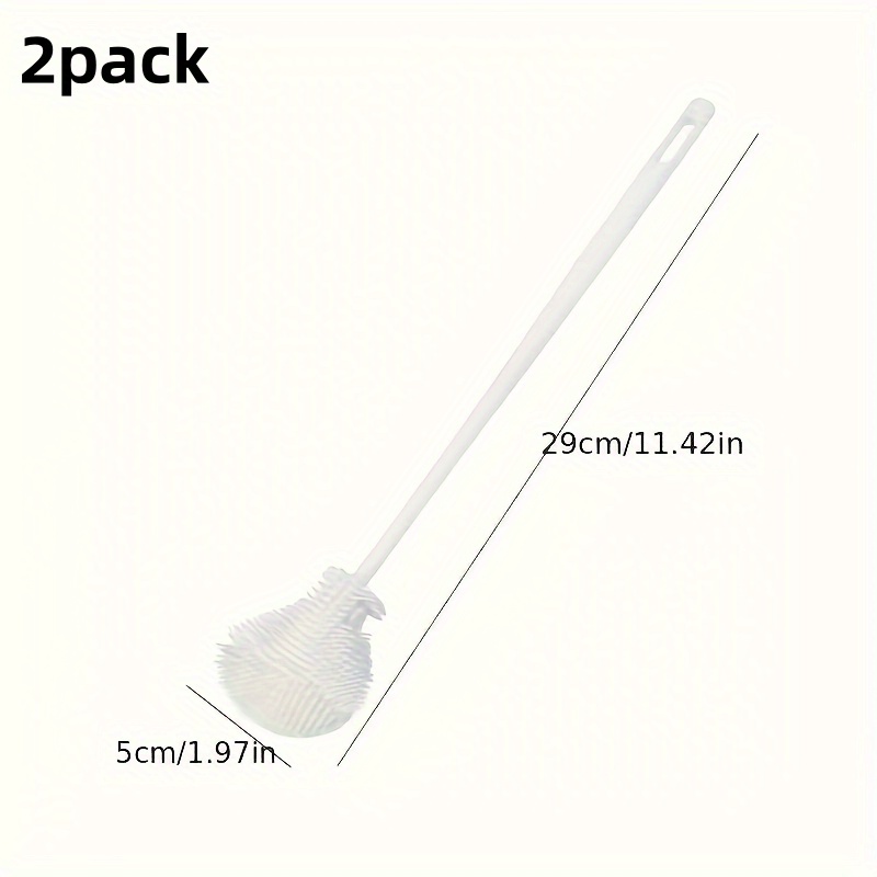 2pcs 360 Degree Cleaning Silicone Bottle Brush With Foldable Brush Head - Portable, Reusable, Suitable For Cleaning Kitchen Utensils And Drinking Utensils, Home Additions