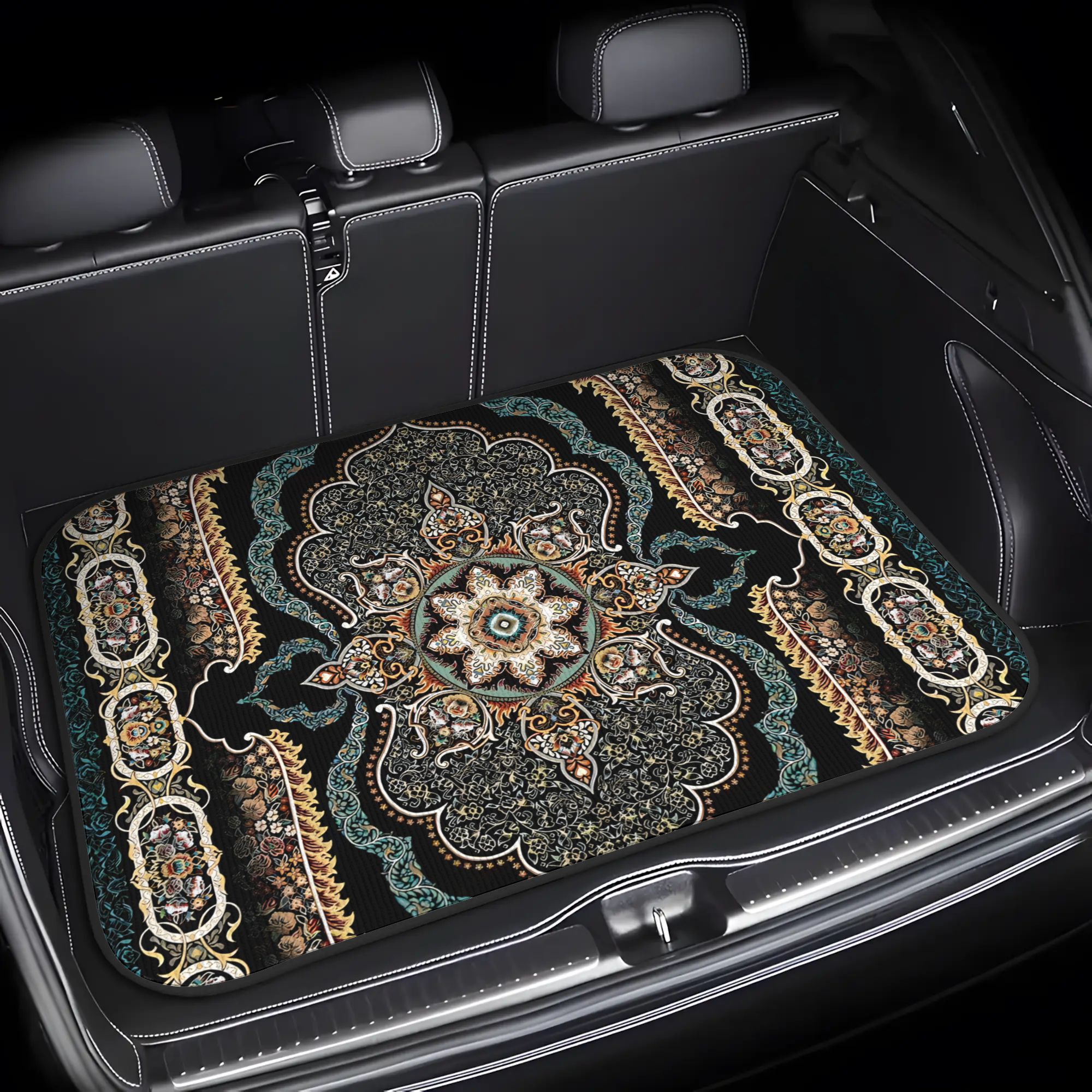 [2d Flat]1pcs Car Trunk Mat, , Non-slip Easy To Clean, Stylish Interior Upgrade, Suitable For Pet Owners, For Travel, Holiday, Birthday Gift, 2d Flat