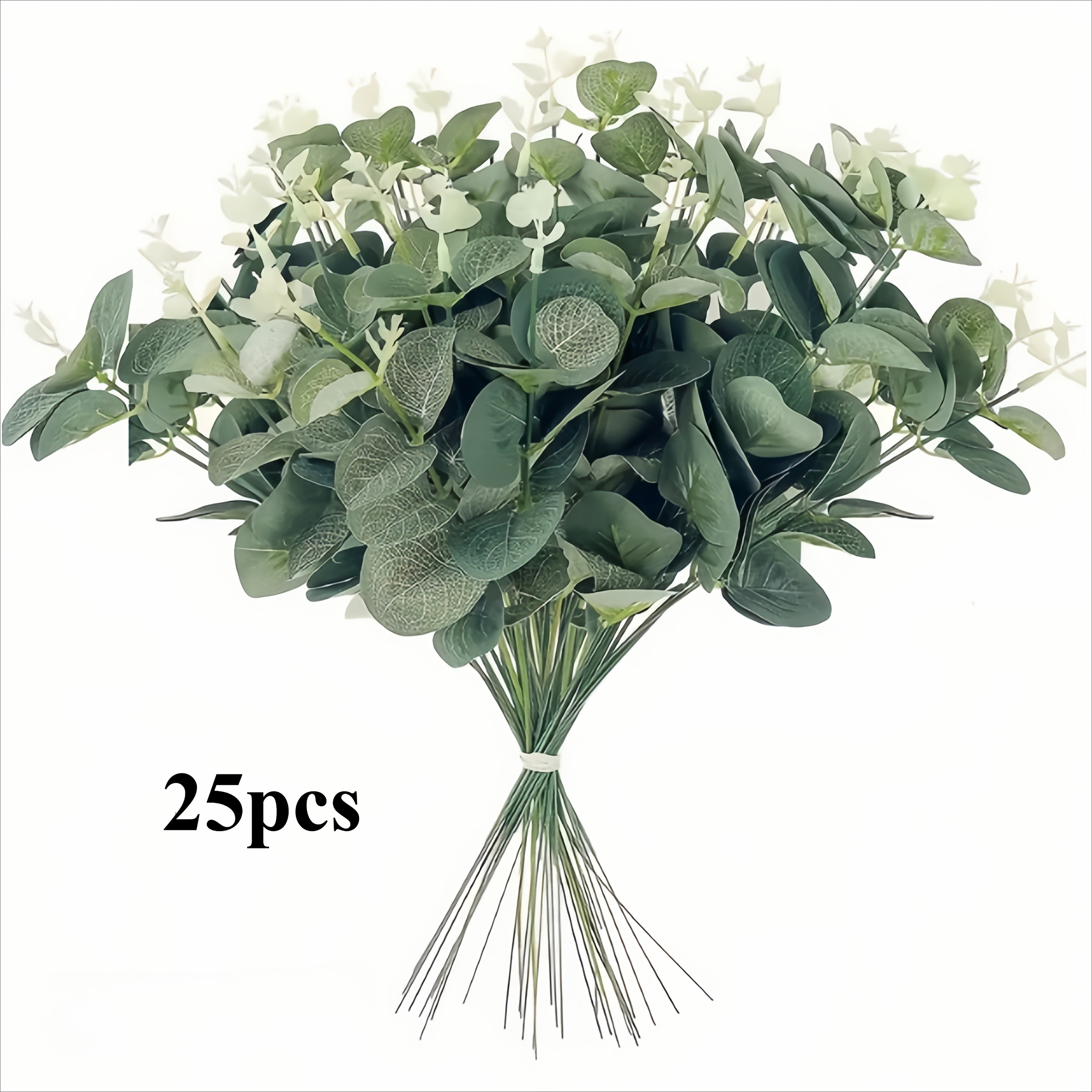 TEMU 25 pz/50 pz Foglie di Eucalipto Artificiali, Rami di Eucalipto Artificiali, per Decorazioni per la Casa, per Bouquet Nuziali e Ghirlande, Feste