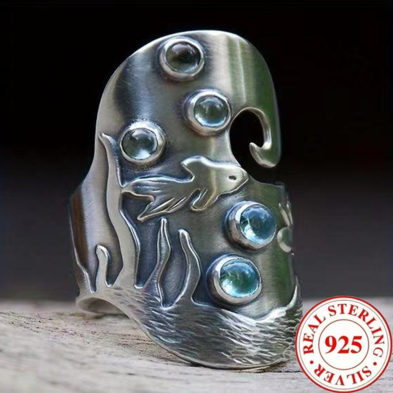 925 Retro Creative Ring, Wide-face Ring, Perfect For Daily Wear And Holiday Gifts, Fashion Accessory, Gift For Her, Luxury Ring, Highquality Ring, Statement Ring, Stylish Ring, Gift , Women&rsquo;s Fashion