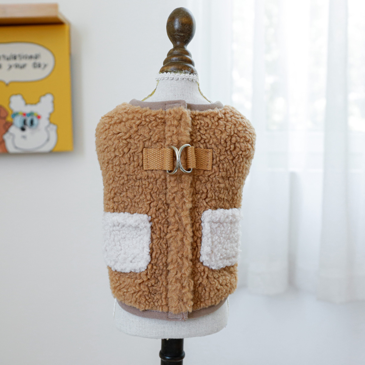 TEMU Autumn/winter Thickened Warm Pet Harness Vest, With Contrasting White Pockets, Sleeveless Cold-proof Outerwear For Chihuahuas, Small Dogs, And