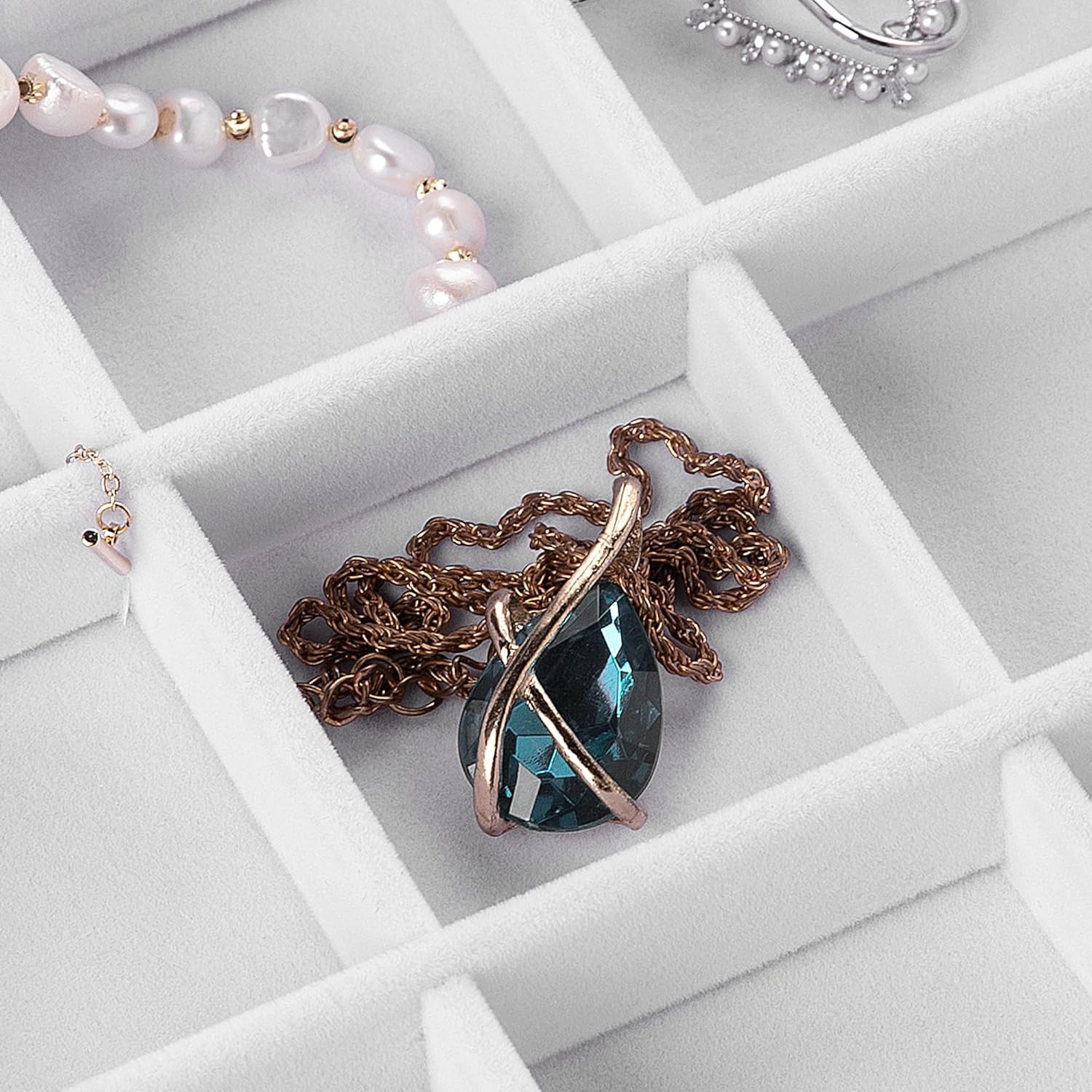 4pcs Large Stackable Jewelry Tray Set with Drawer