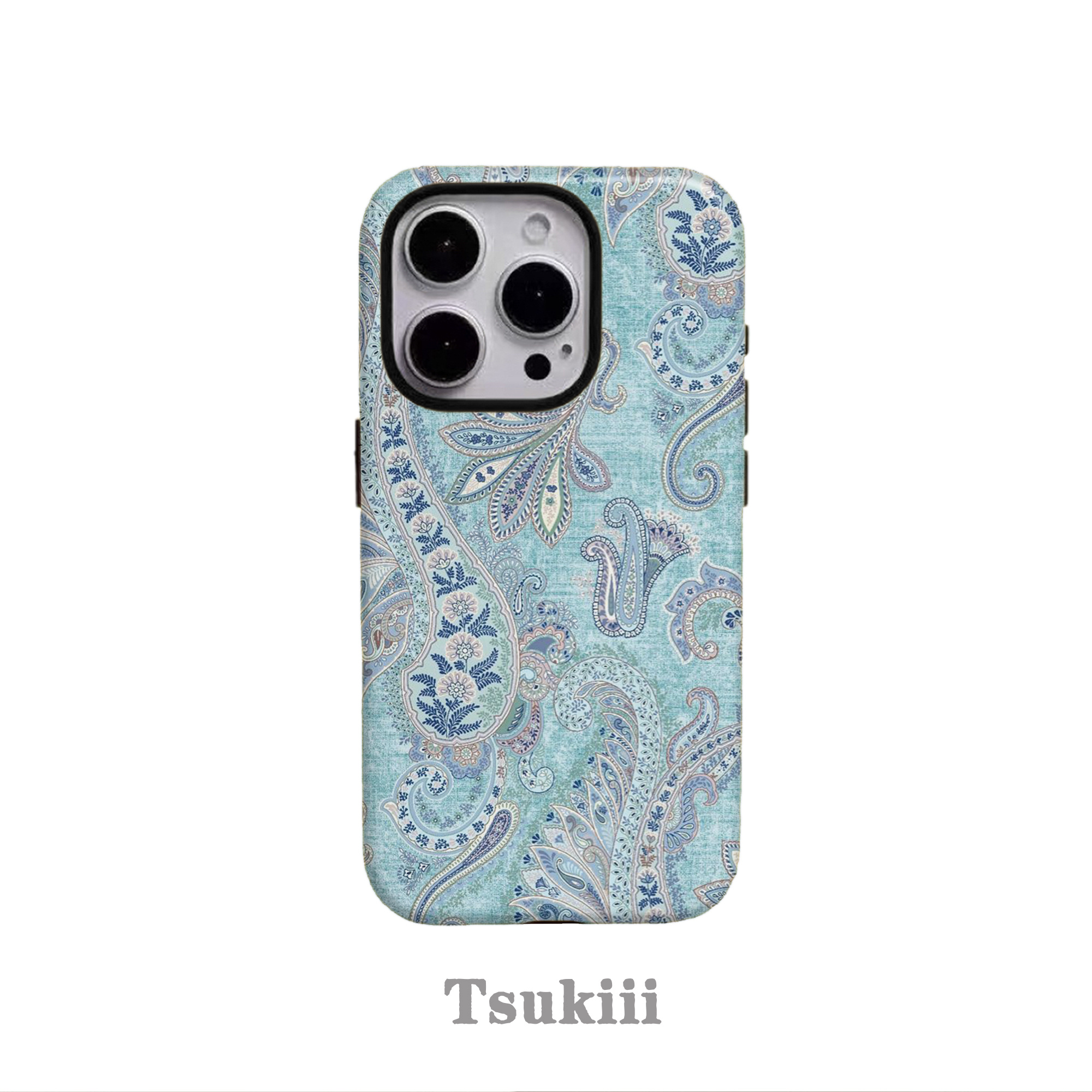 TEMU Phone Case: Vintage Paisley Floral Pattern Case Cover Phone Case Suitable For Iphone 17 16pm 15promax 11pro 12mini 13plus 7/8 Se Xs -in-1 Glossy