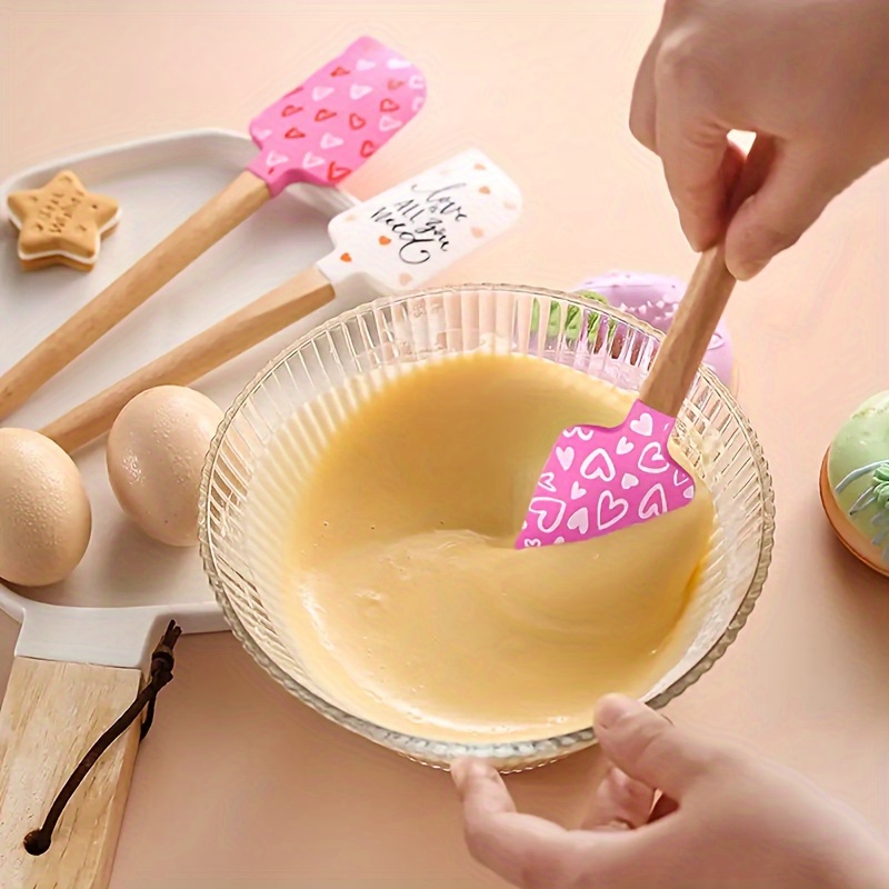 1pc valentines day spatula heat resistant up to 428 f 220 c non stick baking tool with elegant   design food grade silicone wooden handle for cake decorating cookie mixing jam spreading   gift for valentines christmas weddings birthdays ideal for home bakers professional kitchens festive cooking stylish kitchenware durable kitchen item mixing utensil holiday   Product details 1